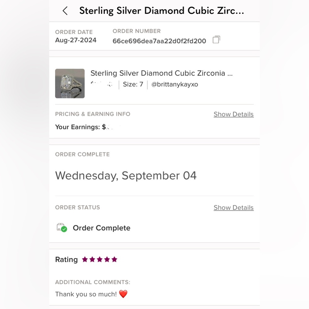 Sterling Silver Diamond Cubic Zirconia Ring - Picture 9 of 10